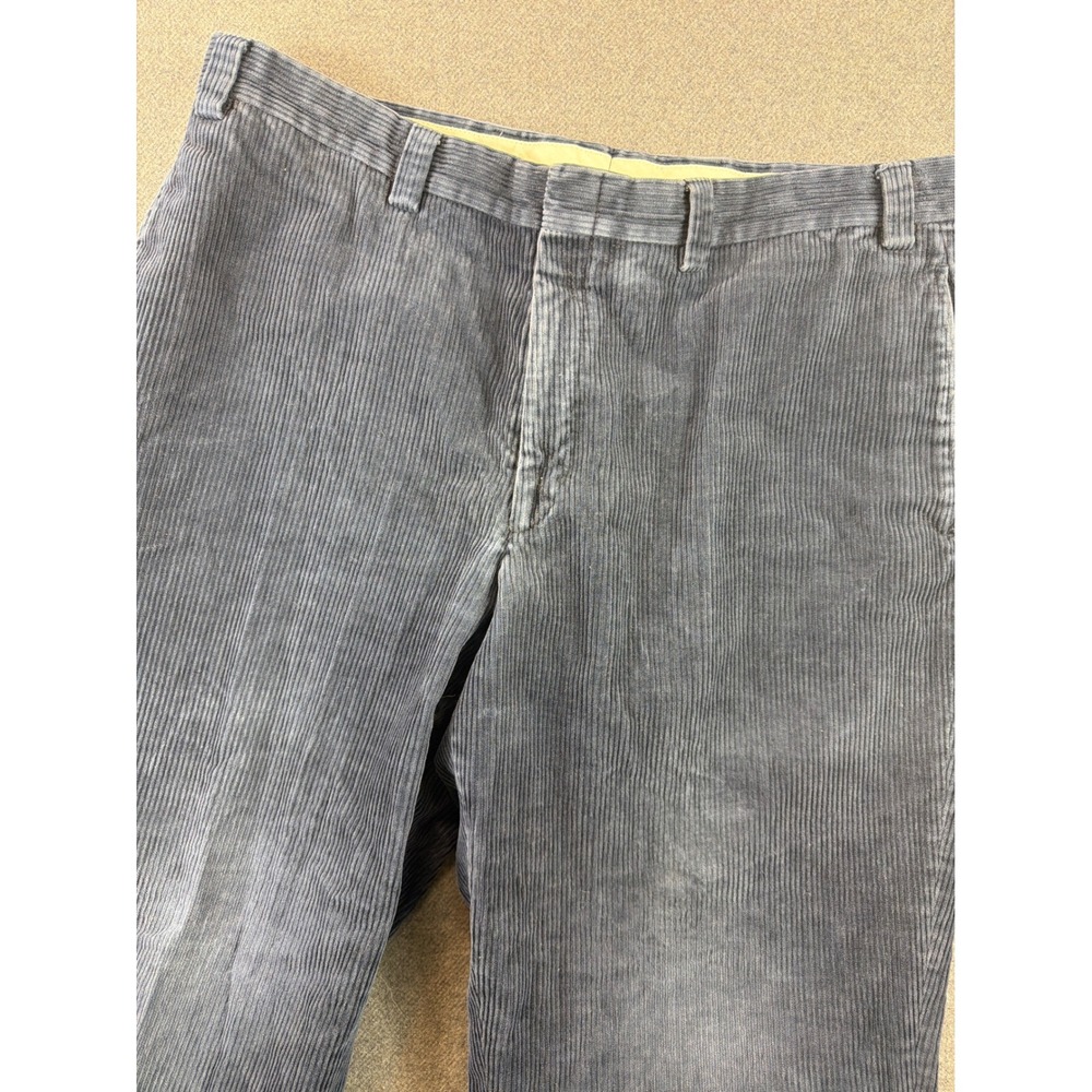 L.L. Bean Corduroy Pants Mens W40 Blue Wide Wale Classic Fit Trousers 38x29 VTG
